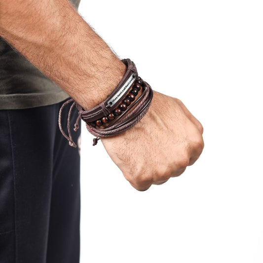 Layered bracelets Brown