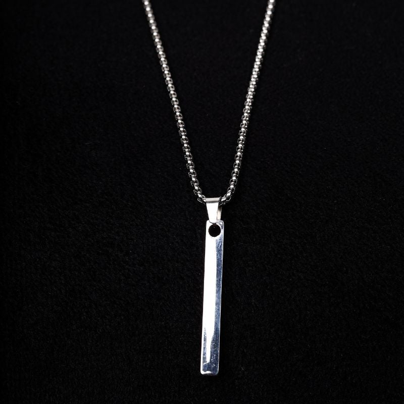 Minimal Silver Bar Pendant Necklace – Modern & Elegant Jewelry