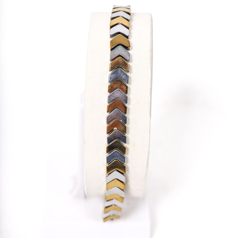 Chevron Style Golden & Silver Bracelet