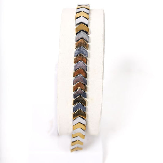 Chevron Style Golden & Silver Bracelet