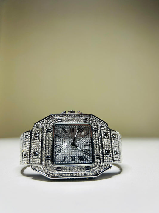 Royal Luxury Cartier Iced Out Watch